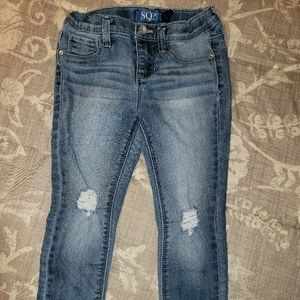 Girl's blue jeans